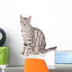 Bengal Cat Sits on White Wall Decal