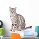 Bengal Cat Sits on White Wall Decal