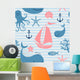 Seamless Pattern with Cute Wall Decal