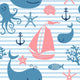 Seamless Pattern with Cute Wall Decal