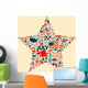 4th of July icon collage illustration T-shirt design Wall Mural
