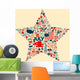 4th of July icon collage illustration T-shirt design Wall Mural
