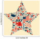 4th of July icon collage illustration T-shirt design Wall Mural