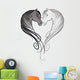 Horse Head Heart Wall Decal