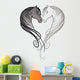 Horse Head Heart Wall Decal