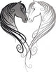 Horse Head Heart Wall Decal