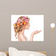Beauty Girl with Flowers Wall Decal
