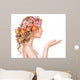 Beauty Girl with Flowers Wall Decal