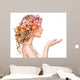 Beauty Girl with Flowers Wall Decal