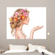 Beauty Girl with Flowers Wall Decal
