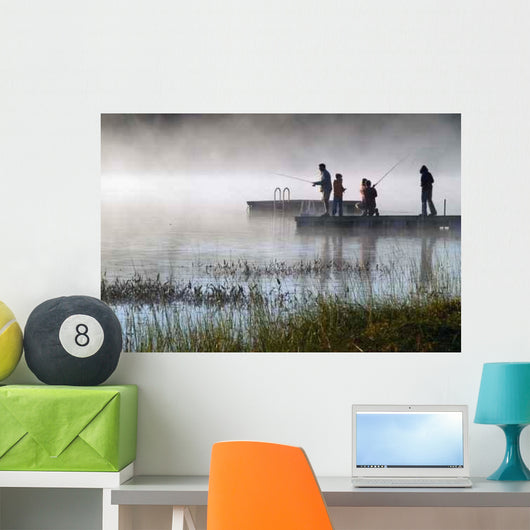 Early Morning Fishing Autumn Wall Decal
