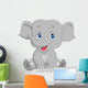 Cute Baby Elephant Cartoon Wall Decal