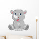 Happy rhino cartoon sitting Wall Decal