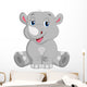Happy rhino cartoon sitting Wall Decal