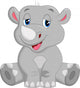Happy rhino cartoon sitting Wall Decal