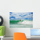 Athletic surfer with board Wall Mural