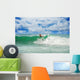 Athletic surfer with board Wall Mural