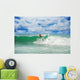Athletic surfer with board Wall Mural