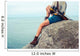 Young Woman Sitting Rock Wall Mural