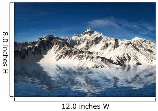 Majestic snow covered mountains reflecting in the water Wall Mural