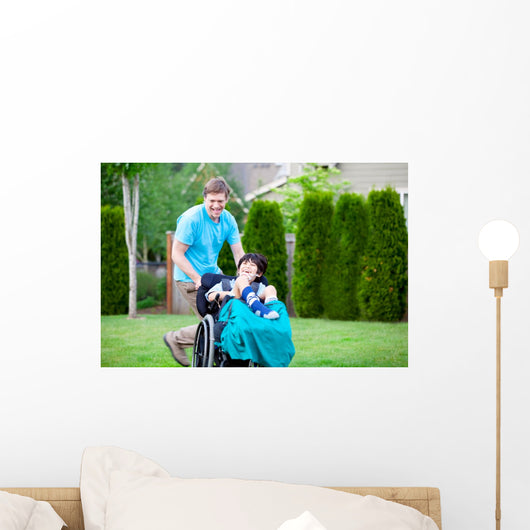 Father Racing around Park Wall Decal