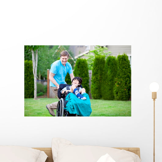 Father Racing around Park Wall Decal