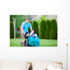 Father Racing around Park Wall Decal