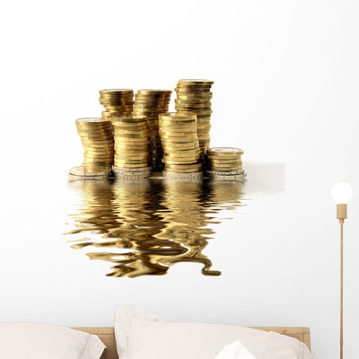 Coins shown on a wall