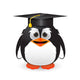 Penguin with Graduation Cap Wall Decal