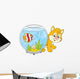 Little Red Kitten Walking around an Aquarium Wall Decal