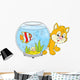Little Red Kitten Walking around an Aquarium Wall Decal