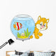 Little Red Kitten Walking around an Aquarium Wall Decal