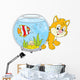 Little Red Kitten Walking around an Aquarium Wall Decal