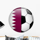 Qatar Flag with Soccer Ball Background Wall Decal