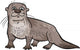 Otter Animal Cartoon Illustration Wall Decal