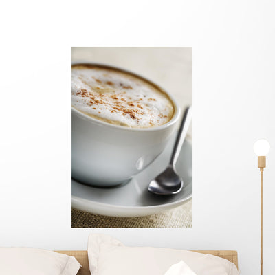 Cappuccino Closeup Wall Mural shown on a wall