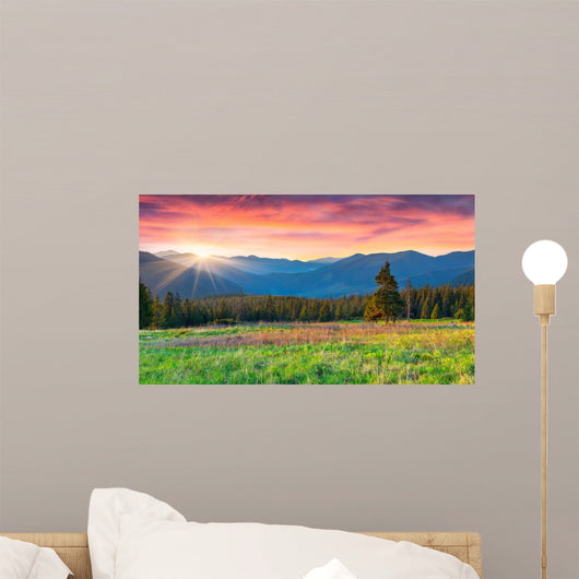 Colorful Morning Panorama Carpathian