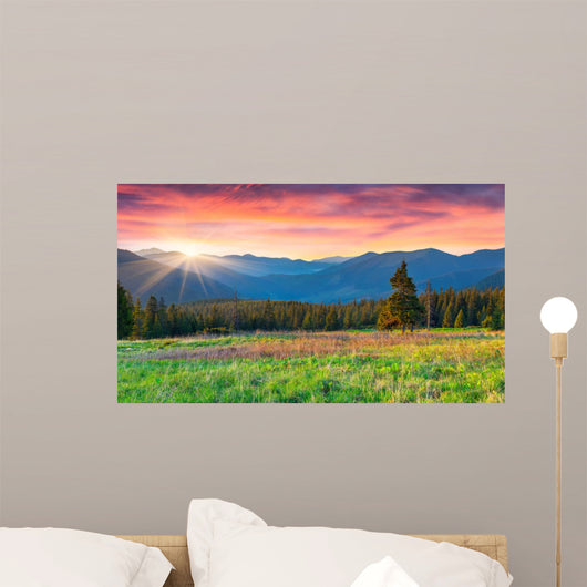 Colorful Morning Panorama Carpathian