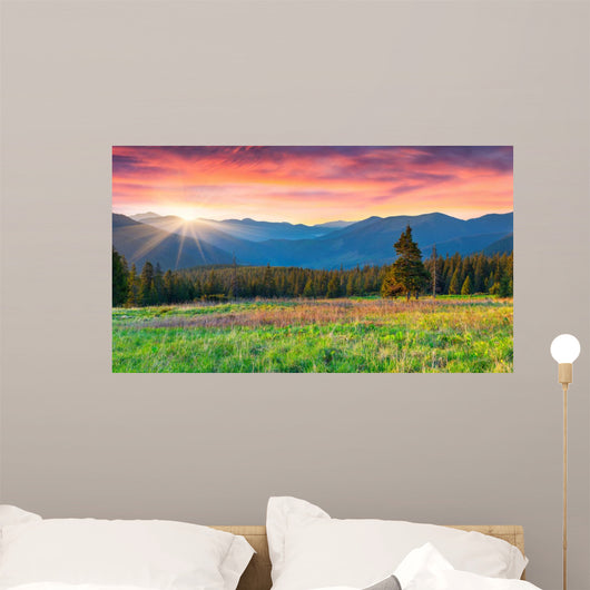 Colorful Morning Panorama Carpathian