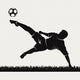 Silhouette Footballer Beating Ball
