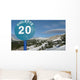 Panneau Piste Ski Bleue Wall Decal
