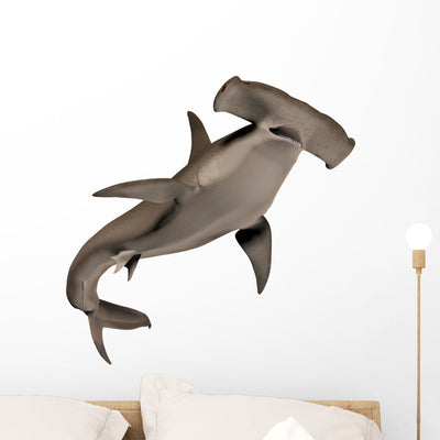 Hammerhead Shark Wall Decal shown on a wall