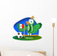World Cup Mascot 2014 with Mexico Team Flag Wall Decal