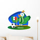 World Cup Mascot 2014 with Mexico Team Flag Wall Decal