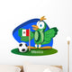 World Cup Mascot 2014 with Mexico Team Flag Wall Decal