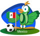World Cup Mascot 2014 with Mexico Team Flag Wall Decal