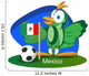 World Cup Mascot 2014 with Mexico Team Flag Wall Decal