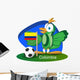 World Cup Mascot 2014 with Colombia Team Flag Wall Decal
