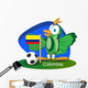 World Cup Mascot 2014 with Colombia Team Flag Wall Decal