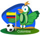 World Cup Mascot 2014 with Colombia Team Flag Wall Decal